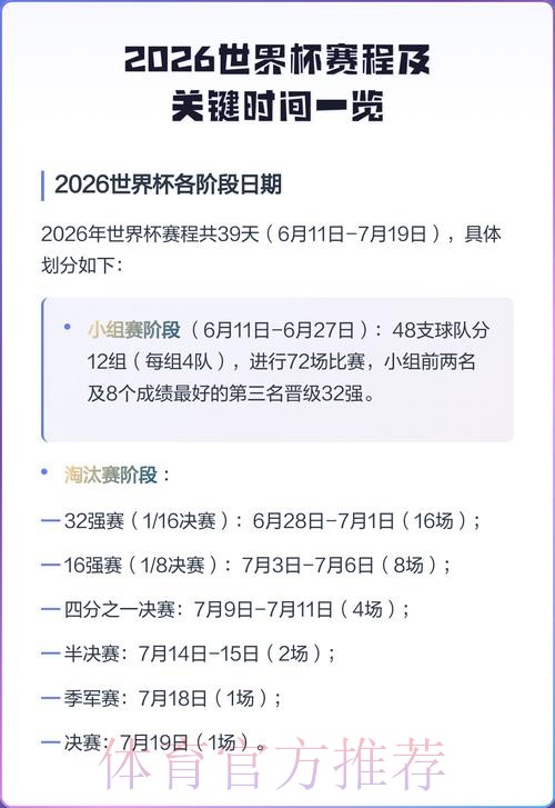 2026世界杯赛程最新完整安排官网入口 2026世界杯赛程最新完整安排官网入口